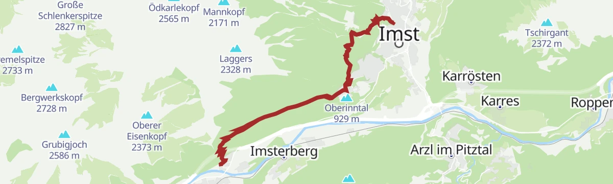 Route map: Abschnitt 3: Mils – Imst